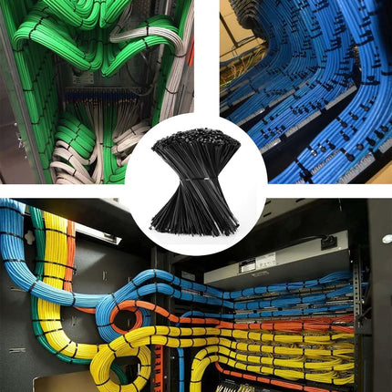 Cehony Cable Ties, 12" Black, 300mm x 4.5mm, Heavy Duty, 50lb Tensile Strength, Nylon Plastic Zipper Ties for Outdoor Use, Multipurpose, Self-Locking, UV Resistant