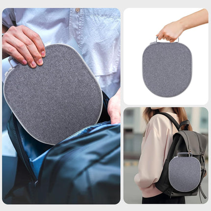 Hard Case for AirPods Max Headphones with Sleep Mode, Travel Headphones, Hard Shell Protective Case, Smart Zippered Case for Charger and Accessories, Gray
