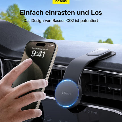 Baseus C02 autotelefoni hoidik magnetiga, magnetiline Magsafe autotelefoni hoidik iPhone'ile ja nutitelefonidele [tugev magnetiline jõud ja turvaline kinnitus] [360° reguleeritav] magnetiline kinnitus autotarvikutele