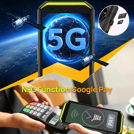 Ulefone Armor X32 Pro 5G õuemobiiltelefon 2025, 16GB+256GB/SD-2TB, 64MP+16MP+25MP öise nägemisega, kaheksanurkse kupliga disainiga, 5500mAh, 5.65” Android 14 Mobiiltelefonid 3 pesa/Face ID/GPS/OTG/NFC Oranž