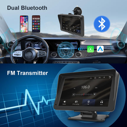 Rimoody juhtmevaba Carplay Android Auto kaasaskantav autostereo Airplay Android Castiga, 7-tolline puutetundliku ekraaniga autoraadio kahe Bluetoothi/FM-saatja/GPS/AUX/USB/TF-iga 7-32V autole