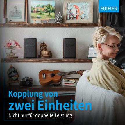 EDIFIER MS50A - Mitmetoaline WiFi nutikõlar Bluetoothi ​​ja juhtmevaba stereo funktsiooniga. Ühildub Amazon Alexa, Apple AirPlay 2, Spotify ja muuga. Pruun