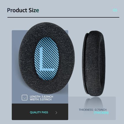 Comfort Ear Pads for Bose QuietComfort 25/QC25 Headphones, Compatible with QC35, QC35ii, QC45, QC15 and More, Exclusive Replacement Styles, s2