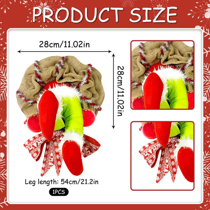 Christmas wreath decorations, plush legs Christmas decorations, Christmas elf body legs for Christmas tree, Christmas thief wreath, exquisite Santa Claus wreath, Christmas wreath Christmas decoration