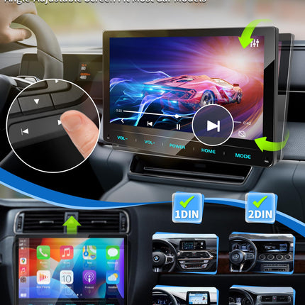 URVOLAX Android 13 autoraadio ekraaniga, 10,1-tolline juhtmevaba CarPlay Apple Android Auto Navigation DAB+ 1 DIN raadio Bluetooth Car Play puutetundliku ekraaniga monitor 8-tuumaline 32G WiFi 4G GPS tahavaatekaamera