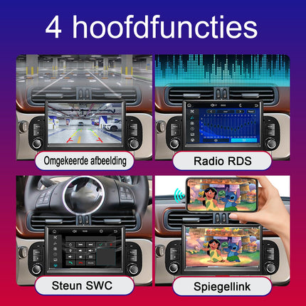 Liulbobu autoraadio FIAT Panda 2013-2020 ühildub juhtmevaba Carplay ja Android Autoga, 7-tolline FIAT Panda raadio puutetundliku ekraani/Bluetoothi/FM/AM/USB/DSP/RDS/peegliühendusega