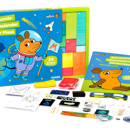 FRANZIS 67162 - Astronomy Advent Calendar with the Mouse, 24 Advent experiments for discovery, research and puzzles, for children ages 7 and up