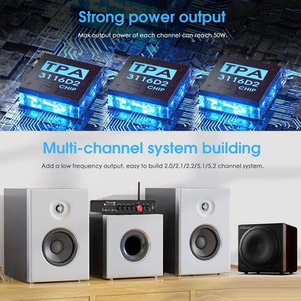 Nobsound HiFi 5.1 Channel Bluetooth Amplifier Stereo Home Theater Power Amp Subwoofer Amplifier Audio Amplifier