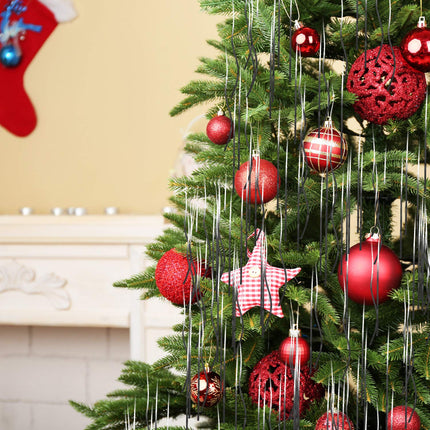 Premium Silver Tinsel for Christmas Tree, 2000 Old-Fashioned Shiny Mylar Threads, Child and Pet Safe (Lead-Free), for Hanging with Ornaments and Christmas Decorations Silver