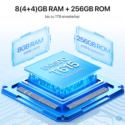 UMIDIGI mobiiltelefon Android 14, 8(4+4)+256GB/1TB TF nutitelefon ilma lepinguta, 120Hz 6.8-tolline HD+ nutitelefon, Bluetooth 5.2, 5000mAh, Octa Core, 4G kahe SIM-kaardiga/Face ID/Sõrmejäljelugeja/13MP/GPS/OTG-Note 100A sinine