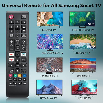 Replacement Remote Control for Samsung Smart TV - (2 Pack) Compatible with Almost All Samsung TVs LCD LED HDTV UHD OLED 3D 4K Series