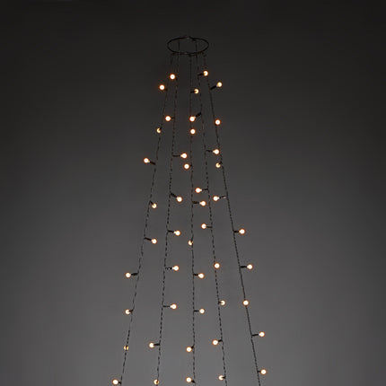 Konstsmide LED tree skirt with ring Ø 11, with globes, 5 strands of 50 diodes each, pre-assembled, 250 amber diodes, 30V internal transformer, green cable - 6369-820