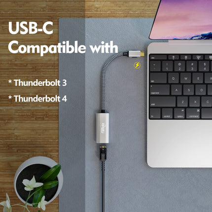 2.5G USB C Etherneti adapter, fairikabe USB Type-C LAN võrguadapter gigabitiga, ühilduv Thunderbolt 3-ga, Maci, MacBook Airi, MacBook Pro, iPad Pro, iPad Airi, sülearvuti ja arvuti jaoks