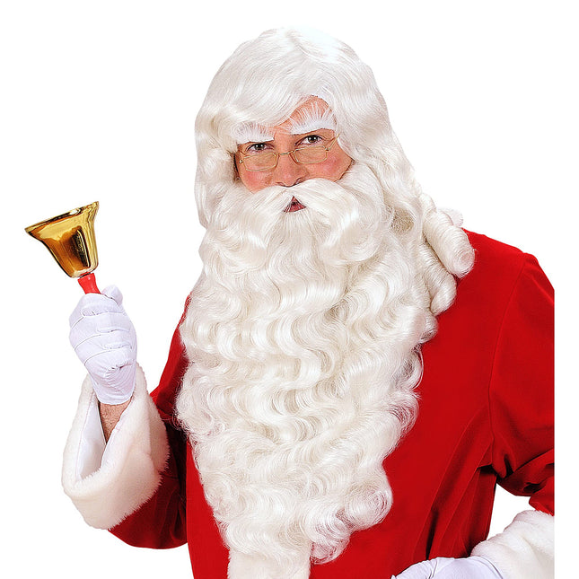 W WIDMANN MILANO Party Fashion - Santa Claus wig with beard, mustache and eyebrows, St. Nicholas, Santa Claus, Christmas, theme party, carnival