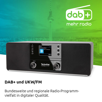 TechniSat DIGITRADIO 370 CD BT - Stereo digitaalraadio (DAB+, FM, CD-mängija, Bluetooth, värviline ekraan, USB, AUX, kõrvaklapipesa, kompaktne süsteem, äratuskell, 10 vatti, kaugjuhtimispult) must