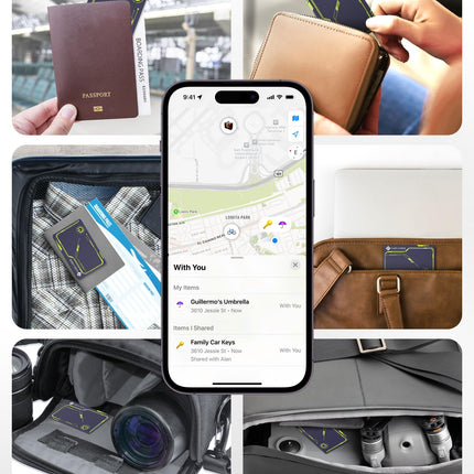 NOVOO Air Tag rahakoti jälgimiskaart, õhuke 1,6 mm nutikas Bluetooth-silt, mis ühildub Apple Find My rakendusega (ainult iOS), 6-aastase akueaga GPS-esemete leidja rahakoti, pagasisildi ja passi jaoks