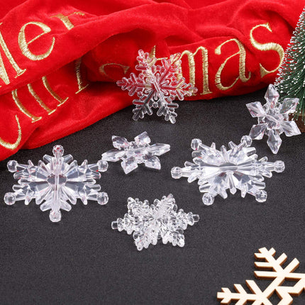 45 Pieces Crystal Snowflake Ornaments Clear Acrylic Snowflake Christmas Christmas Tree Hanging Pendants for Winter Theme Party Supplies