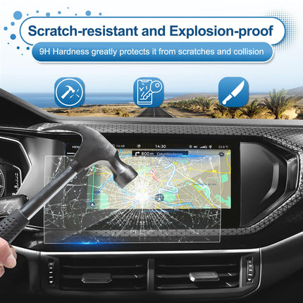 Coleya navigatsiooniekraanikaitse, mis ühildub VW T-Cross 2019 2020 2021 2022 2023 2024 mudelitega, VW T Cross karastatud klaasist ekraanikaitse, 9H kriimustuskindel GPS-ekraanikaitse (9,2 tolli)