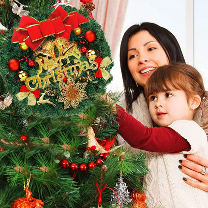 Christmas decoration wreath door, door wreath front door outside Christmas, Christmas wreath door wreath, ideal for decorating entrance doors, fireplaces, shop windows, rooms and Christmas trees, 30cm