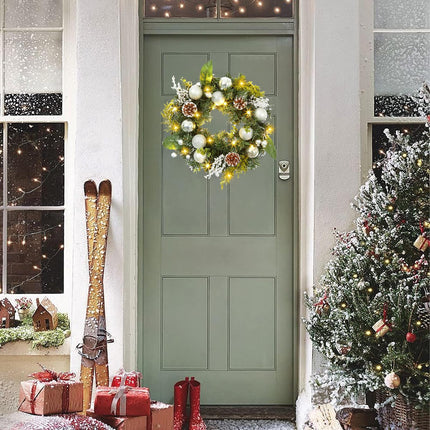 Christmas wreath, Christmas door wreath, Christmas wreath front door decoration artificial, Christmas door wreath illuminated, fireplace and wall decoration, Christmas wreath decoration, for Advent door
