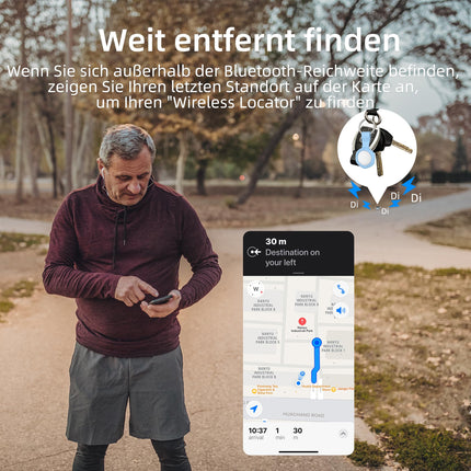 CHZHVAN Air Key Finder jälgimissilt veekindla ümbrisega, ühildub Apple Find My rakendusega (ainult iOS), Bluetooth-võtmeleidja võtmete, rahakottide, kottide, kohvrite jaoks, vahetatav aku, 1 sinine
