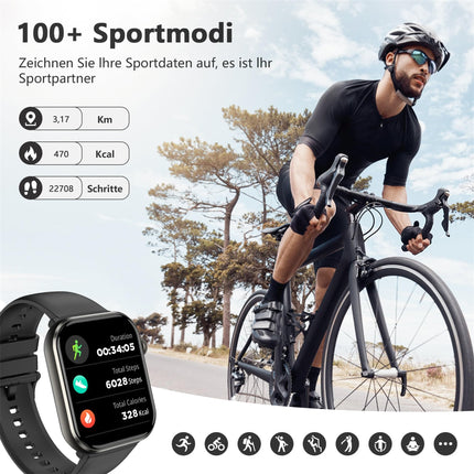 Blackview Smartwatch Men Women, AMOLED Screen Always-On, Fitness Watch with Phone Function, Make/Receive Calls, Sports Watch 100+ Sport Modes, Heart Rate Sleep Monitor, Pedometer, Watch for Android iOS