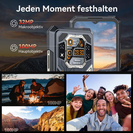 CUBOT Kingkong X 5G mobiiltelefon ilma lepinguta, Android 14 vastupidav nutitelefon, 32GB+256GB/2TB, IP68 ja IP69K, 10200mAh aku, 6,58-tolline FHD+ 120Hz, toetab NFC-d, OTG-d, sõrmejäljelugejat ja 33W kiirlaadimist