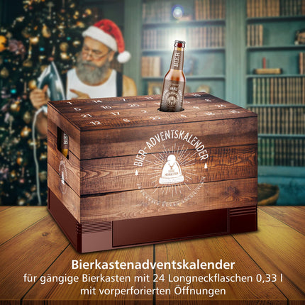 itenga Advent calendar attachment for beer crate men Advent calendar to fill yourself Beer advent calendar in wooden crate look