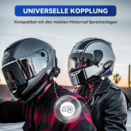 LEXIN G2 mootorratta Bluetooth-peakomplekt, kiivriga sidesüsteem 2–6 inimesele 1000 m raadiuses, veekindel käed-vabad süsteem FM-raadioga