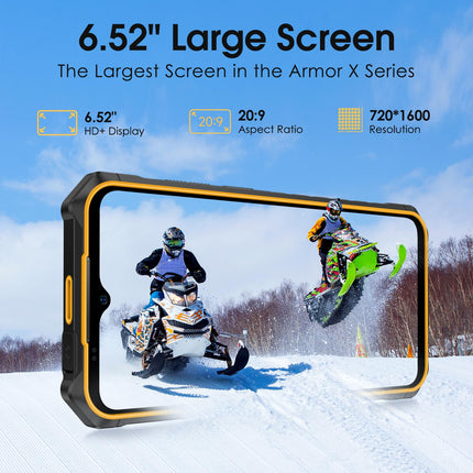Ulefone Armor X13 Outdoor Mobile Phone Android 14, 50MP + 24MP Night Vision 12GB + 64GB/256GB SD Octa Core 6320mAh 6.52'' Construction Site Mobile Phone without Contract 4G Dual SIM Outdoor Smartphone IP68 Fingerprint ID NFC GPS