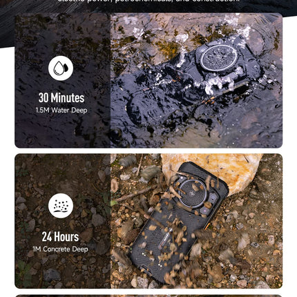 Ulefone ARMOR 21 Android 13 Outdoor Smartphone Unlocked, Infinite Halo, 122dB Loudest Speaker, 9600mAh Battery, 64MP+24MP, 16GB+256GB, 6.58" FHD+120Hz, IP68 IP69K Smartphone, 3 Card Slots, NFC