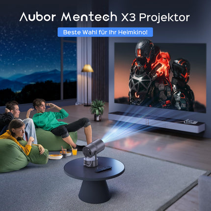 [Sisseehitatud aku] Aubor Mentech miniprojektor 4K kodukino, miniprojektor, WiFi6 ja BT5.2 projektor Android OS-iga, automaatne trapetsikorrektsioon, 180-kraadine nurk, 150-tolline ekraan telefoni/arvuti/Xboxi jaoks, HDMI