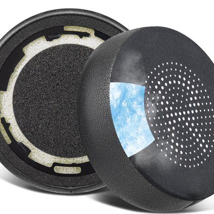 SOULWIT jahutusgeeliga vahetuskõrvapadjad Jabra Evolve 75 (75 UC 75MS 75SE) stereo Bluetooth-peakomplektile/kõrvaklappidele, vahetuspadjad mürasummutava vahuga
