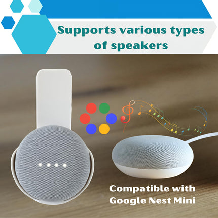 Sintron Speaker Wall Mount for Echo Pop, Space-Saving Mount, No Drilling Required, Integrated Cable Management, for Living Room &amp; Bedroom, Kitchen, Bathroom, Compatible with Google Nest (White)