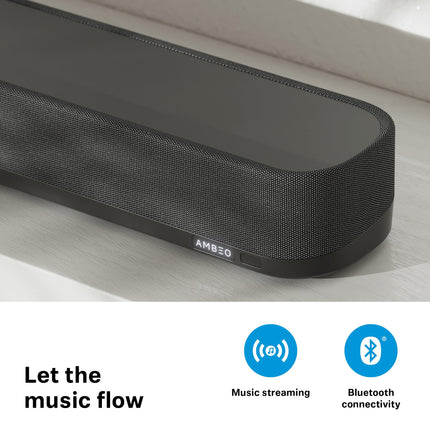 Sennheiser AMBEO Soundbar Mini – Kaasahaarav 3D-heli teleri, filmide ja muusika jaoks – Kompaktne seade võimsate adaptiivsete funktsioonide ja mitmekülgse ühenduvusega