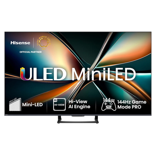 Hisense 55U7Q 55-tolline 4K ULED Mini LED nutiteler Hi-View tehisintellektiga, 144Hz mängurežiim Pro, FreeSync Premium, sisseehitatud subwoofer, Dolby Vision IQ Atmos, Airplay ja hääljuhtimine [2025]
