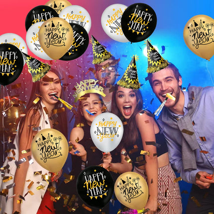 New Year's Eve decoration 2025 New Year's Party Decoration Set, New Year's Party Hats New Year's Eve Headband New Year's Party Horns New Year's Eve Balloons for Children New Year's Eve Decoration 2025 New Year's Party Accessories