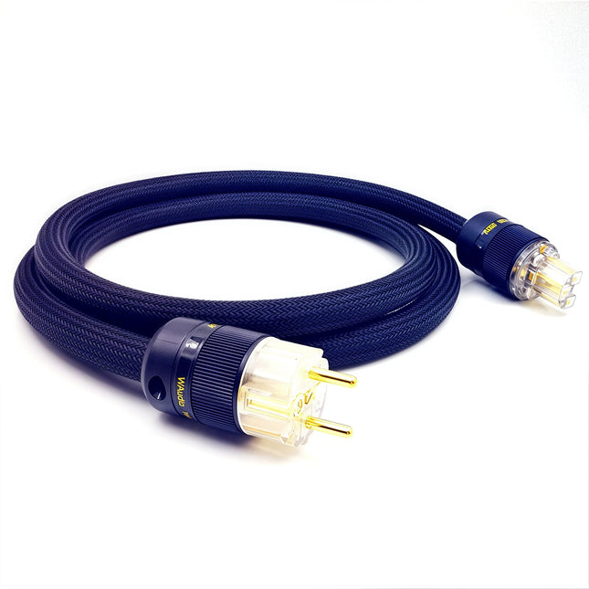 WAudio 10AWG Audio Power Cable - EU Standard HiFi Power Cable with Schuko Plug and IEC Plug Black (1M)