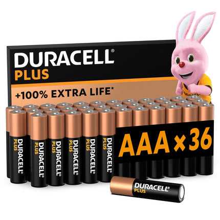 Duracell Plus AAA patareid, 36 tk pakis, kauakestev võimsus, AAA patarei koju ja kontorisse [Amazoni eksklusiivne toode]