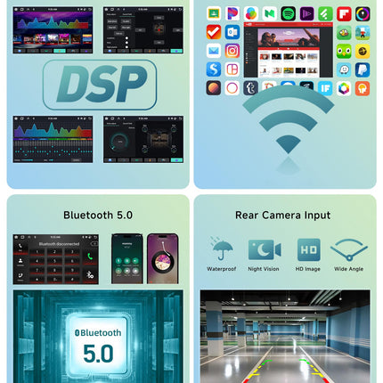 4G+64G 8-Core Podofo 7" Car Radio Bluetooth For Renault Dacia Duster Sandero Dokker Logan Lodgy Captur Carplay Android Auto,WiFi GPS Navi RDS/FM DSP,Android 13 Radio 2 din with AHD Rear View Camera
