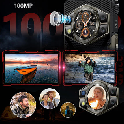 CUBOT Kingkong AX (2024) õuemobiiltelefon Android 14 - lepinguta õuenutitelefon, 24GB+256GB/1TB ehitusplatsi telefon, 100MP nutitelefon, 6,58'' FHD+120Hz, 1,32" tagumine ekraan, 5100mAh(33W)/IP68/NFC/GPS