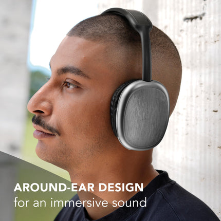 Music Sound | Bluetooth Headphones MAXI2 | On-ear Bluetooth 5.0 headphones - Playtime 22h - Charging 1.5h - Integrated microphone - Controls on the pavilion and adjustable headband, white color