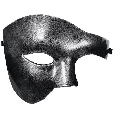 Oidea maskeraadimask meestele: Vintage hõbedane ooperifantoom-mask plastist peoballi karnevali Veneetsia poolmask halloweeni kostüümi aksessuaar