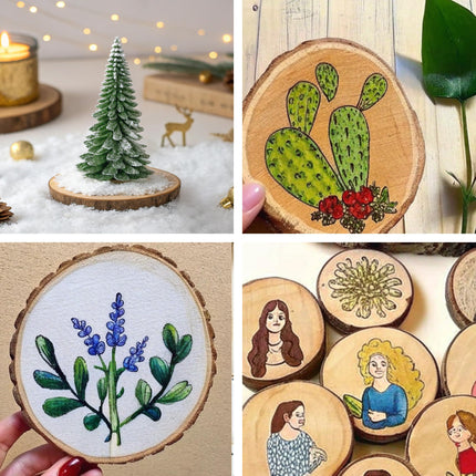 Kolamom 18 tükki puidust palgiviilu 7-10 cm, viimistlemata puuviilud ilma auguta isetegemiseks, käsitööks, pulmalaua kaunistusteks, jõulukaunistuseks, puiduvärviks
