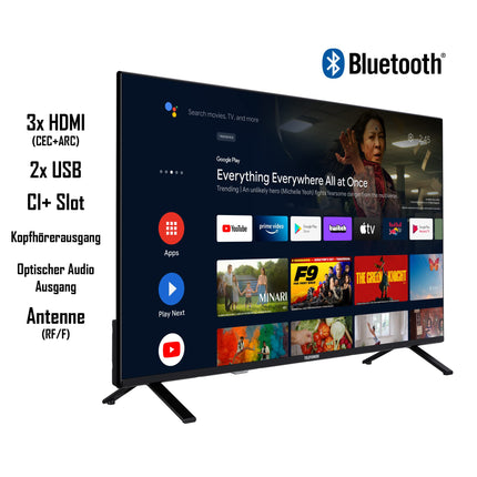Telefunken Android TV 43-tolline televiisor (4K UHD nutiteler, HDR Dolby Vision, kolmekordne tuuner, Dolby Atmos) XU43AN751S