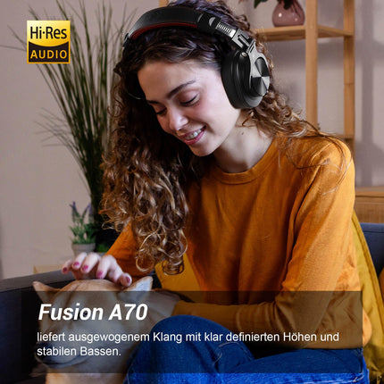 OneOdio Bluetooth-kõrvaklapid kõrva peale, 72 tundi HiFi stereo juhtmevabad kõrvaklapid, juhtmevabad kõrvaklapid 6,35 mm ja 3,5 mm pistikuga stuudio DJ mobiiltelefoni arvuti võimendi jaoks - punane