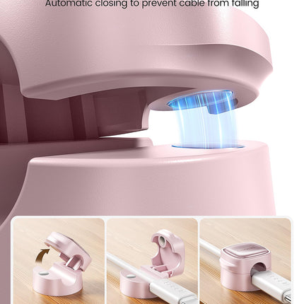 toocki Cable Holder Cable Clips Adjustable Cable Organizer Magnetic Cable Management Self-Adhesive Cable Holder (Pink, 12 Pack)