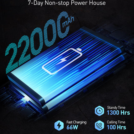 Ulefone Armor 24 õuemobiiltelefon 22000mAh aku 1000LM matkatuli, Android 14 24GB+256GB/SD-2TB õuenutitelefon, 64MP+64MP kaamera, 120Hz 6.78" FHD+, IP68 nutitelefon 4G kahe SIM-kaardiga/NFC/OTG/GPS