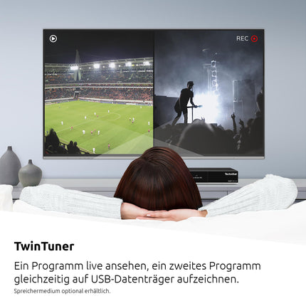 TechniSat TECHNIBOX HD S3 - HD satelliitvastuvõtja kahe tuuneriga (HDTV, DVB-S2, PVR salvestusfunktsioon USB või võrgu kaudu, HbbTV, CI+, HDMI) must