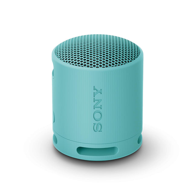 Sony SRS-XB100 - Wireless Bluetooth speaker, portable, lightweight, compact, outdoor, travel speaker, durable, IP67 waterproof and dustproof, 16-hour battery life, carrying strap, hands-free function, blue